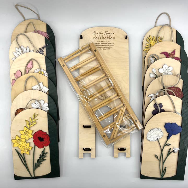 Makery Maven Co. - Wholesale Wall Accent - Birth Flower Wall Art | Individual Months of Collection7