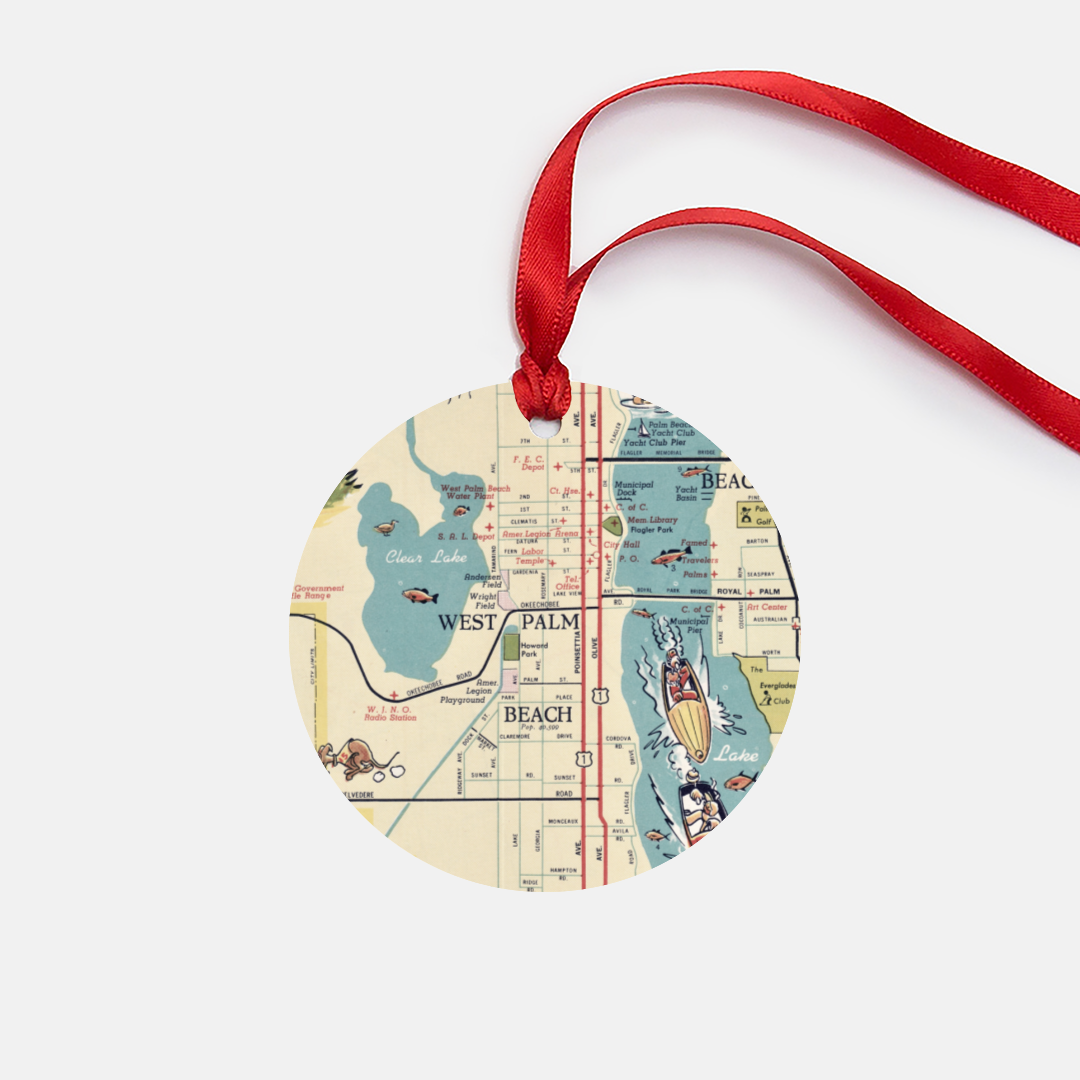 Daisy Mae Designs - Wholesale Ornament - Custom Personalized Aluminum Map Christmas Ornament Any Town3