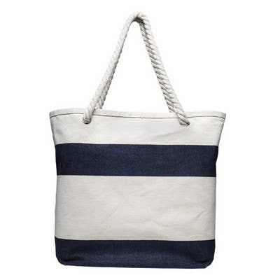 BridleStripe Canvas Tote for wholesale by Market Street Promotions