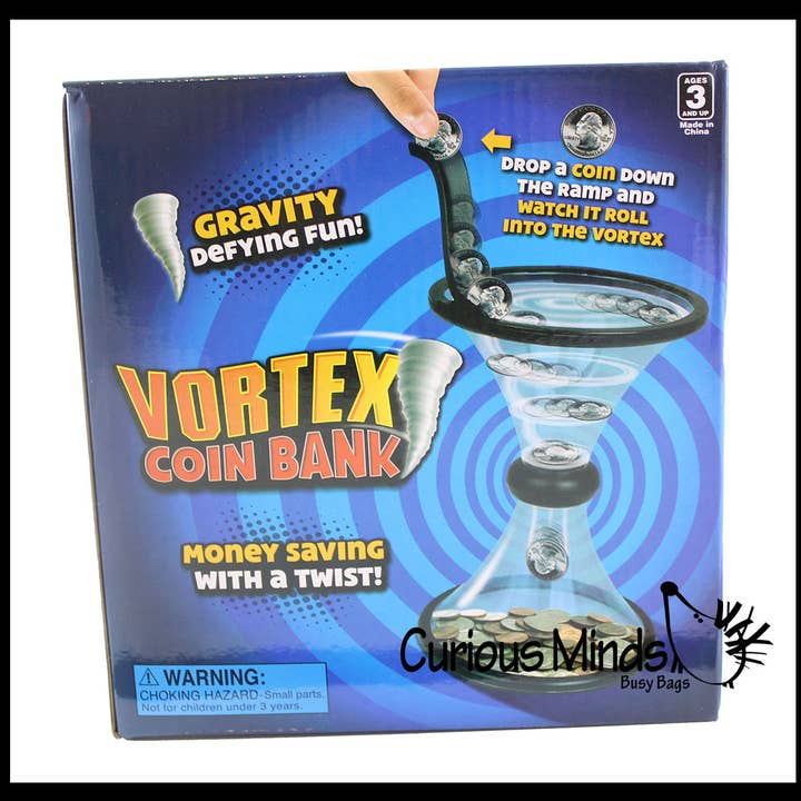 Curious Minds Toys – wholesale Money/piggy bank – Child & baby – Vortex Gravity Spiral Piggy Bank - Spare Change Holder Cute