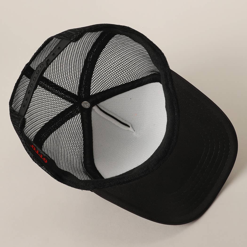 Fashion City - Wholesale Trucker Hat - Unisex - Salty But Sweet Text Logo Printed Mesh Back Trucker Hat4