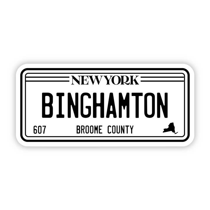 Binghamton, New York License Plate Sticker for wholesale by Big Moods