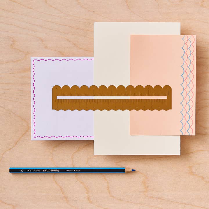 Another Studio UK – wholesale Stencil/craft die – Wavy Brass Ruler - Journalling and crafts2