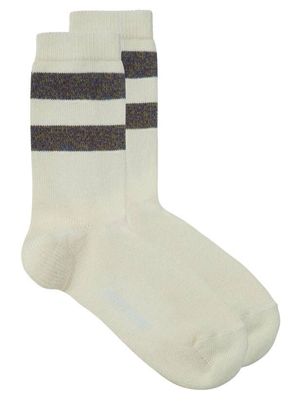 Samar Merino Wool Stripe Sock Ecru for wholesale by Genevieve Sweeney