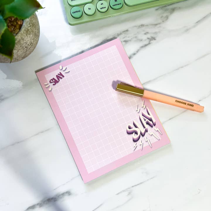 Slay Grid 30 sheet Notepad, to do list, writing pad 5.5x6.75 for wholesale by Simply Evelyn Co