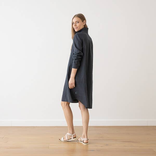 LinenMe - Wholesale Dress - Women's - Linen Dress Anthrazite Camilla5
