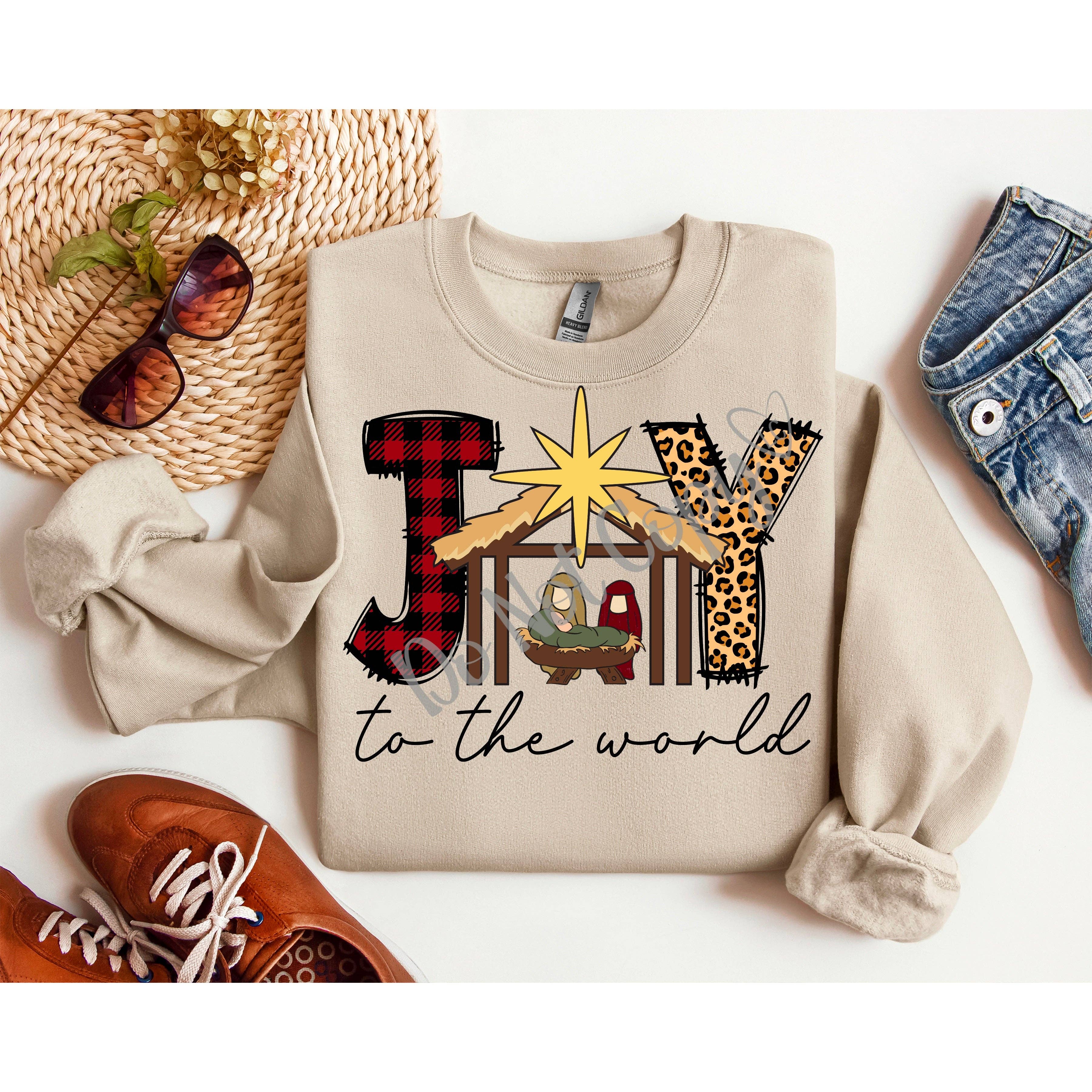 Lauras Closet – Großhandel Sweatshirt mit Grafikdruck – Unisex – Freude für die Welt - Grafik-T-Shirt1