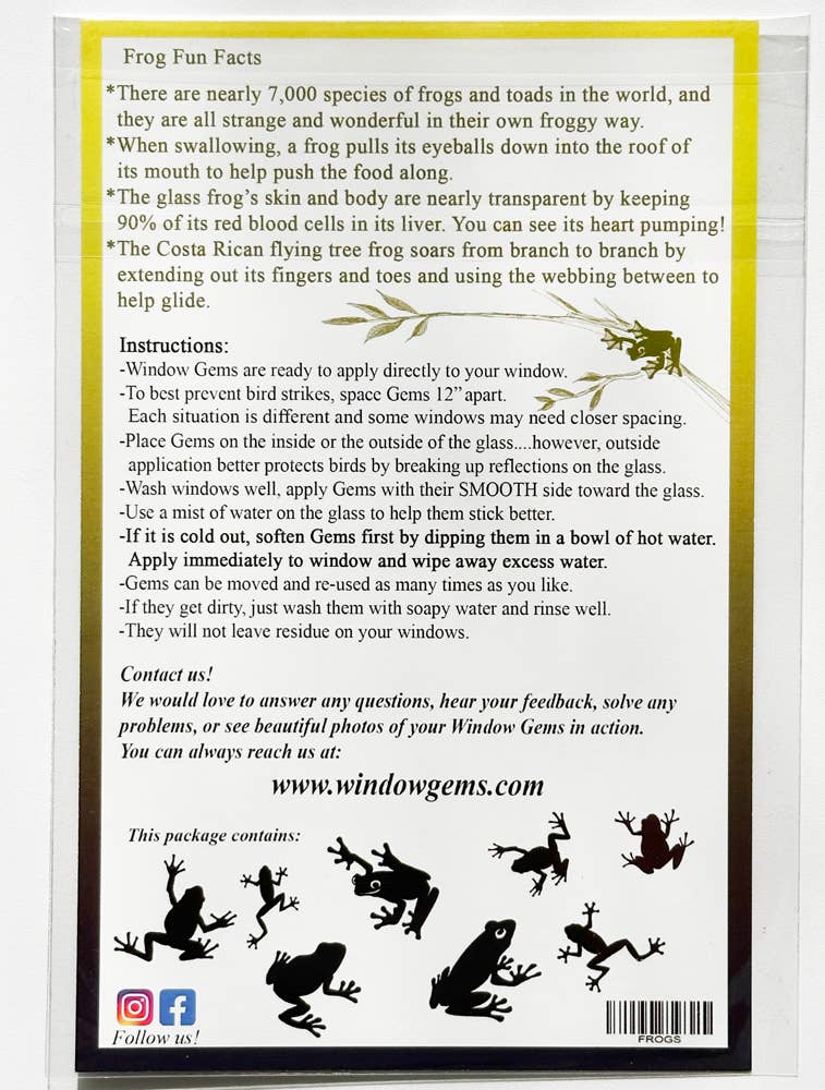 Window Gems – wholesale Solfångare – Grodfönsterdekaler - Regnbågssolfångare - Rädda fåglar!4