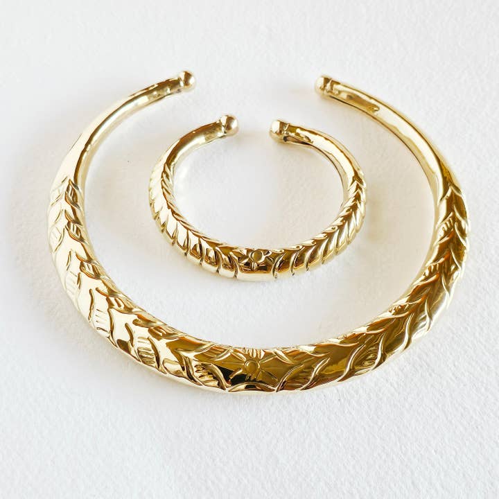 Brass tuareg floral Collar necklace choker for wholesale by Bisjoux