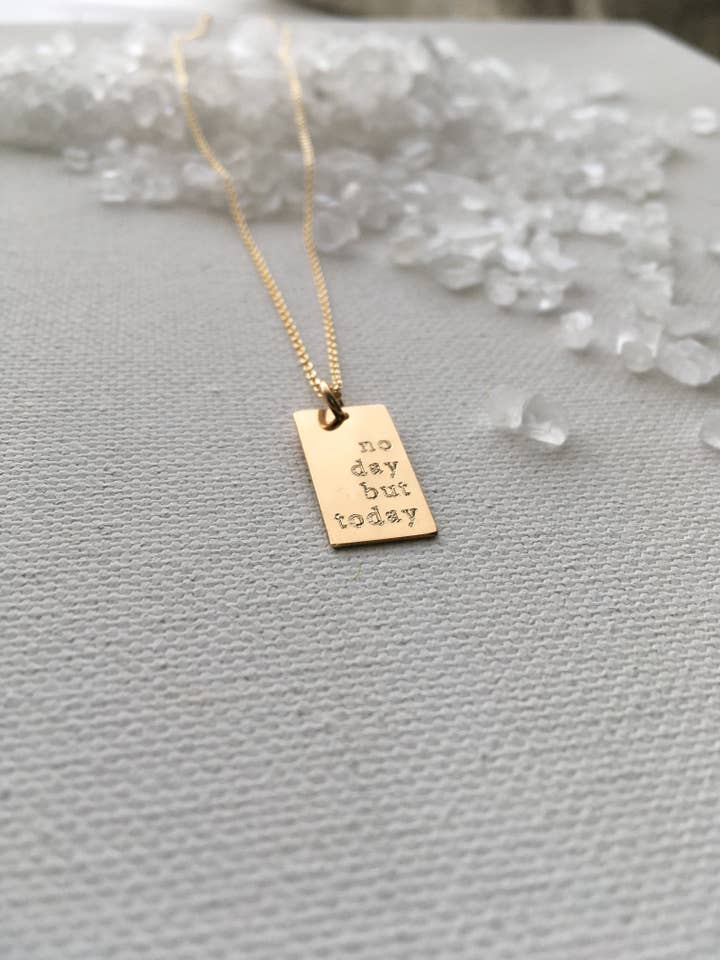 “No Day But Today” Whisper Tag Necklace for wholesale by One Life Jewelry