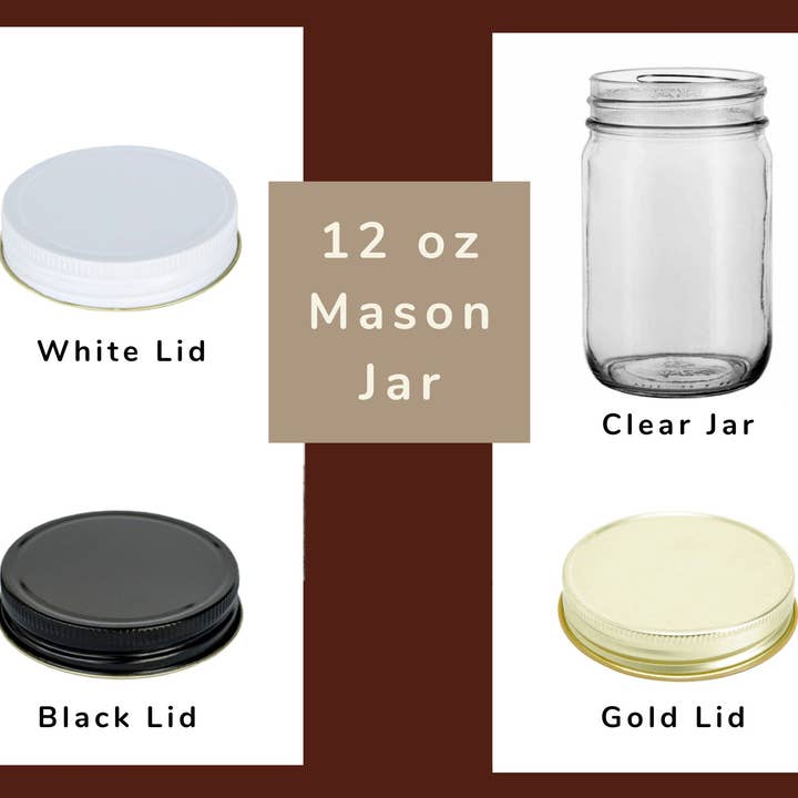 *Fruity Scents* - No Label - 12oz Mason Jar Candle Unbranded for wholesale by LiveYoung Candle Company