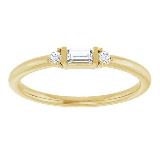14K Yellow Natural Diamond Stackable Ring for wholesale by Adorn by Alexandra Riley