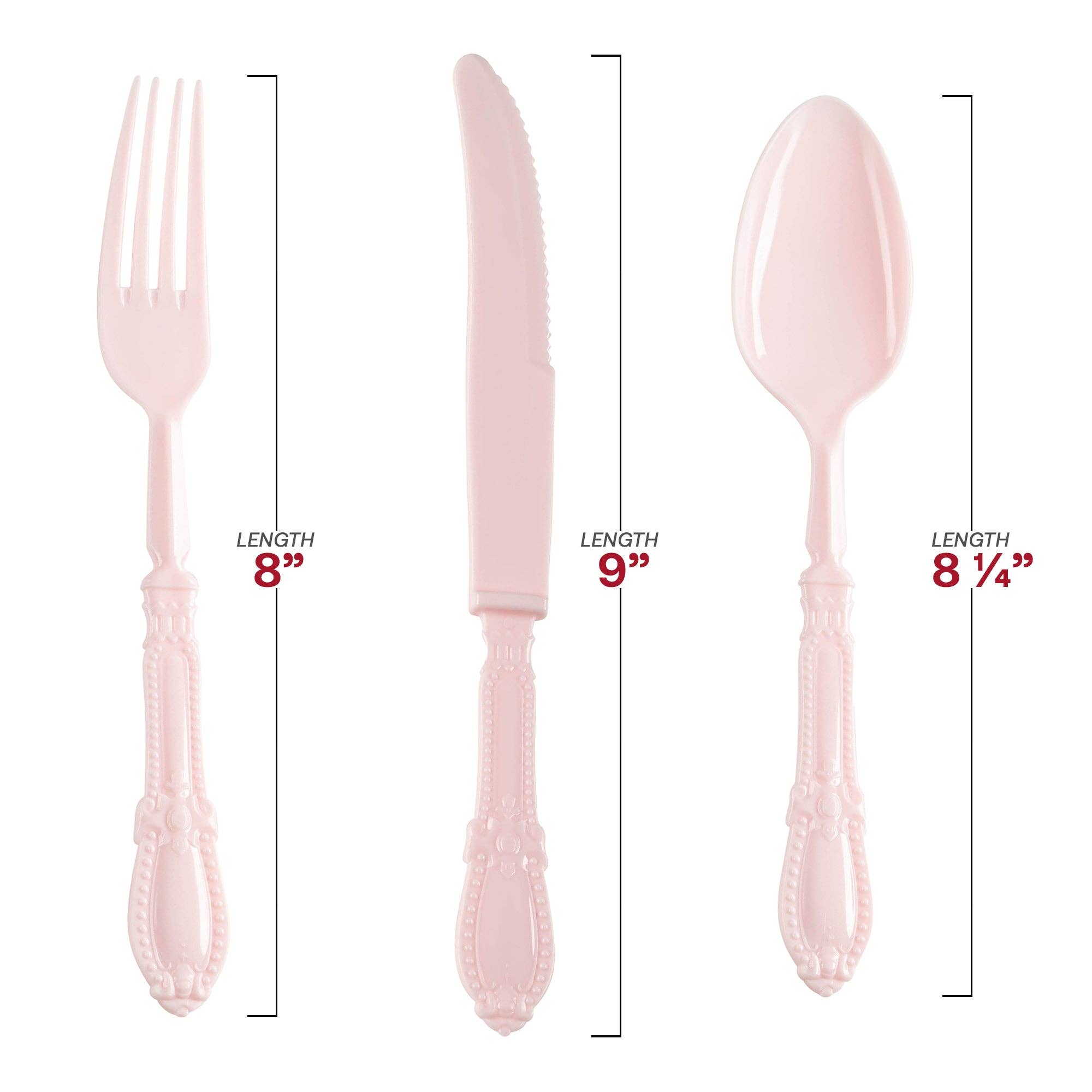 Smarty had a Party - Wholesale Assorted Cutlery Set - Pink Baroque Disposable Plastic Cutlery Set - 20 Guests1