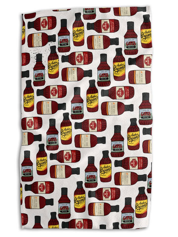 Serviette double face KC BBQ Sauce 18x30 Work-harder pour la vente par Absorb-Lumen