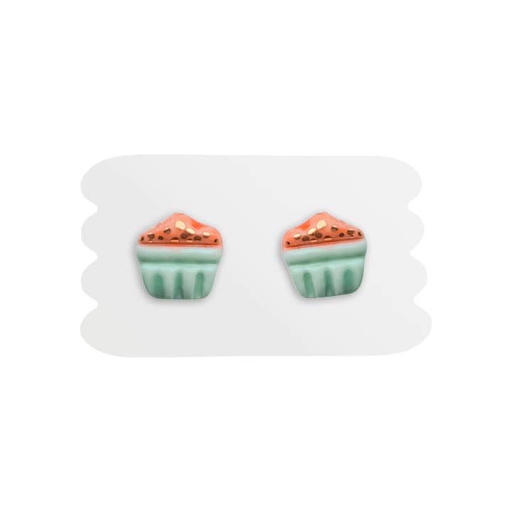 Cupcake Studs for wholesale by tinybs ceramics