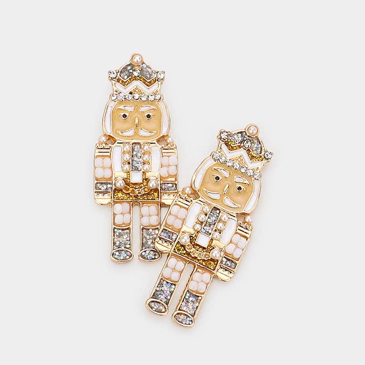 Wona Trading, Inc. - Wholesale Dangle Earrings - Enamel Stone Embellished Nutcracker Earrings