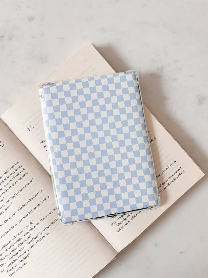 Inserto para Kindle de Gingham Azul a Cuadros para venta al por mayor de Fleurs on Sunday