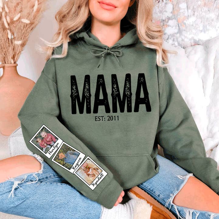 A Blessed Texas Mess Boutique - Wholesale Screen printed t-shirt – Women′s - Custom Mama Mother's Day Kids name Sleeve Children Personal6