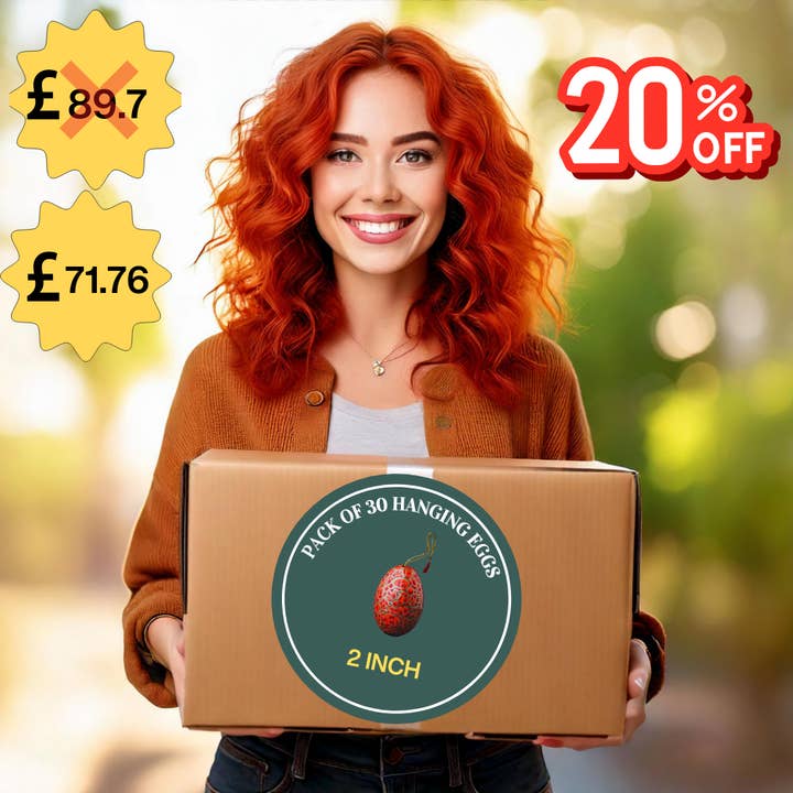 Honest love our planet - Wholesale Ornament set - Pack of 30 Assorted 2-inch Hanging Easter Egg Collection