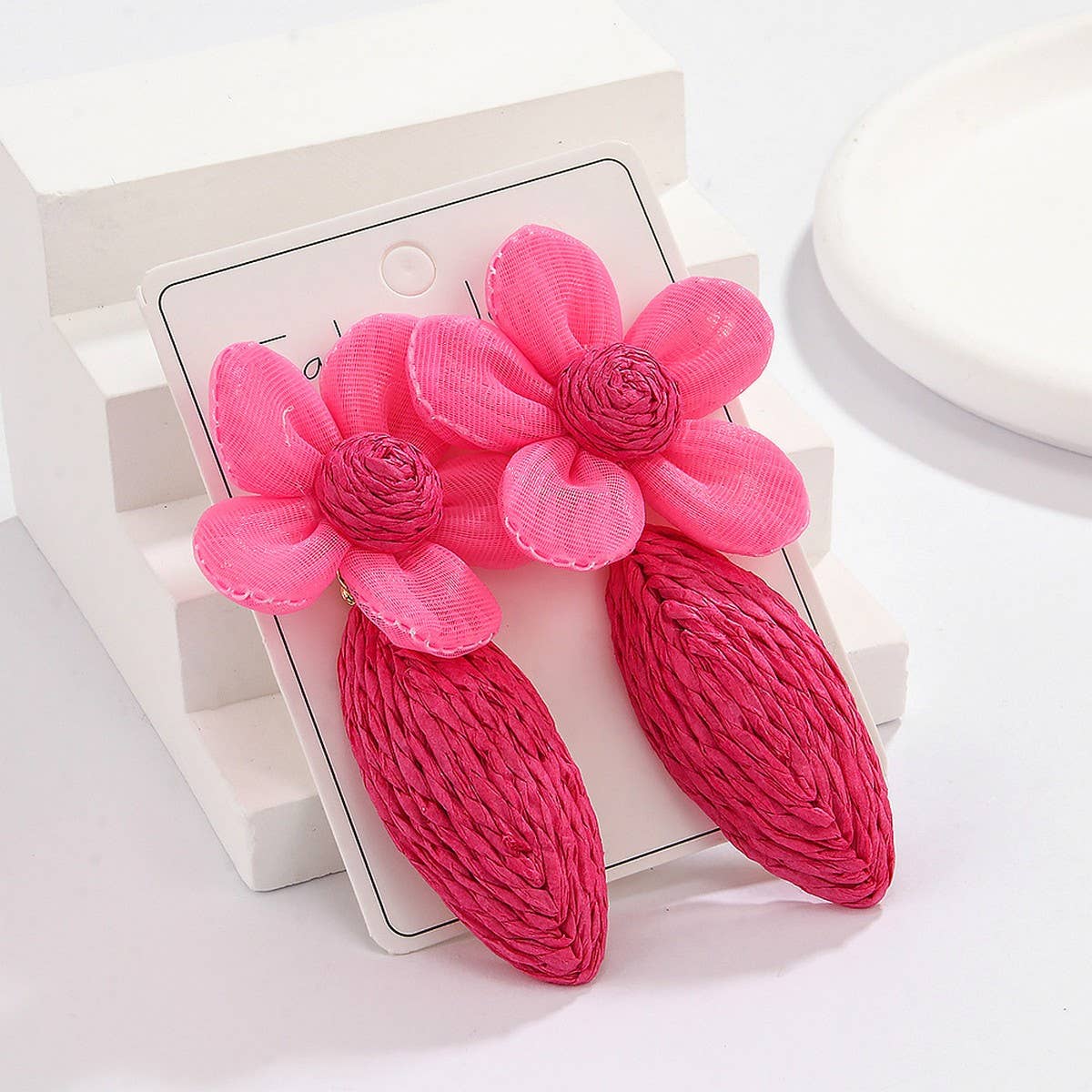 DOUBLJU - Wholesale Dangle Earrings - HANDMADE SWEET FLOWER ALMOND EARRINGS_CWAJE30495