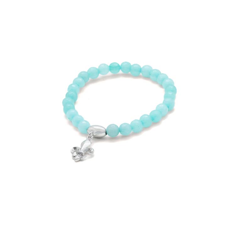 TALISMAN JEWELLERY - Wholesale Beaded Bracelet - Brac. Pierre Veritable + A.R. Fleur De Lys Orange