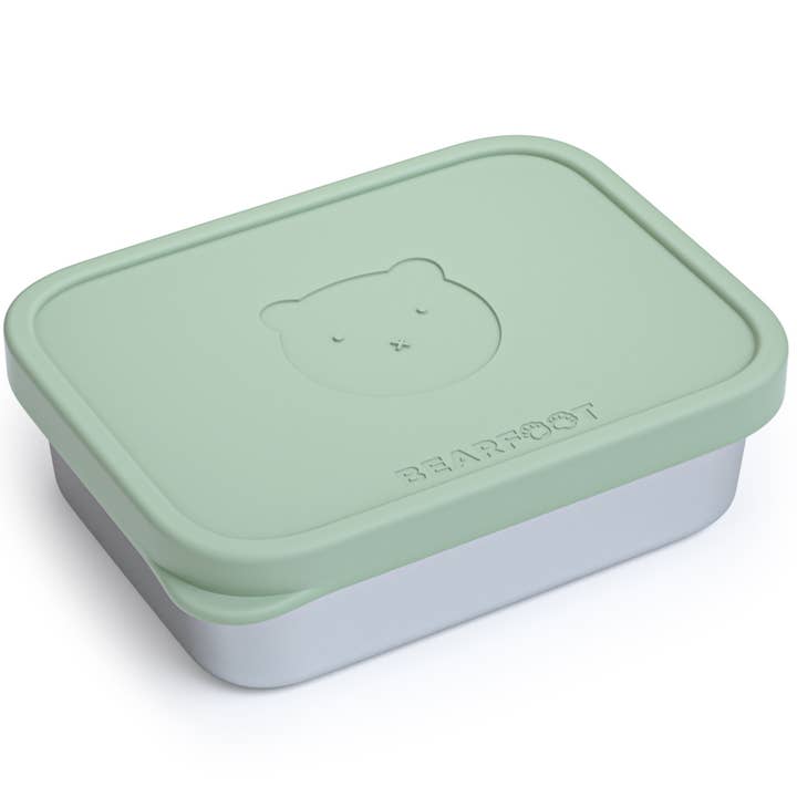 Broodtrommel kinderen roestvrij staal met siliconen inzet - Salie voor wholesale door BEARFOOT