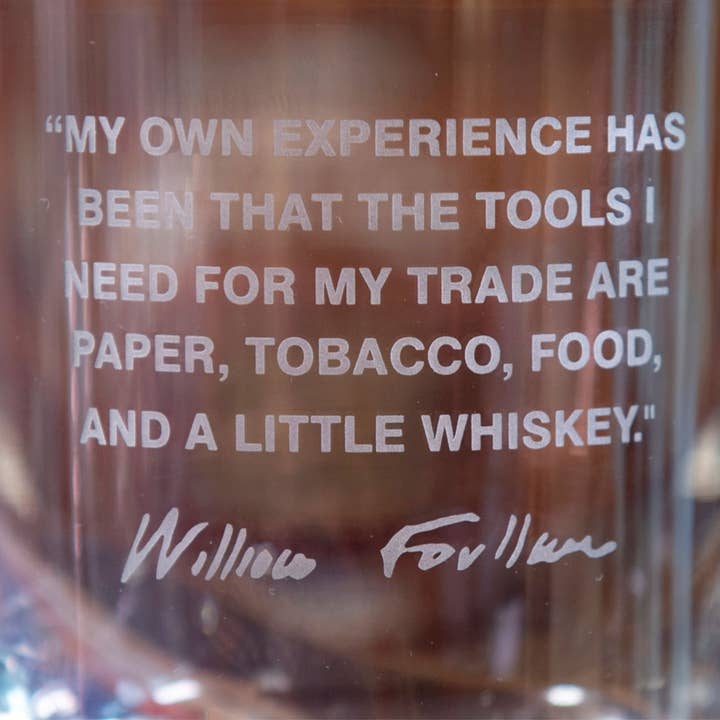 A to Z Imaging and Design - Wholesale Cocktail/Liquor Glass - William Faulkner Quote Glass