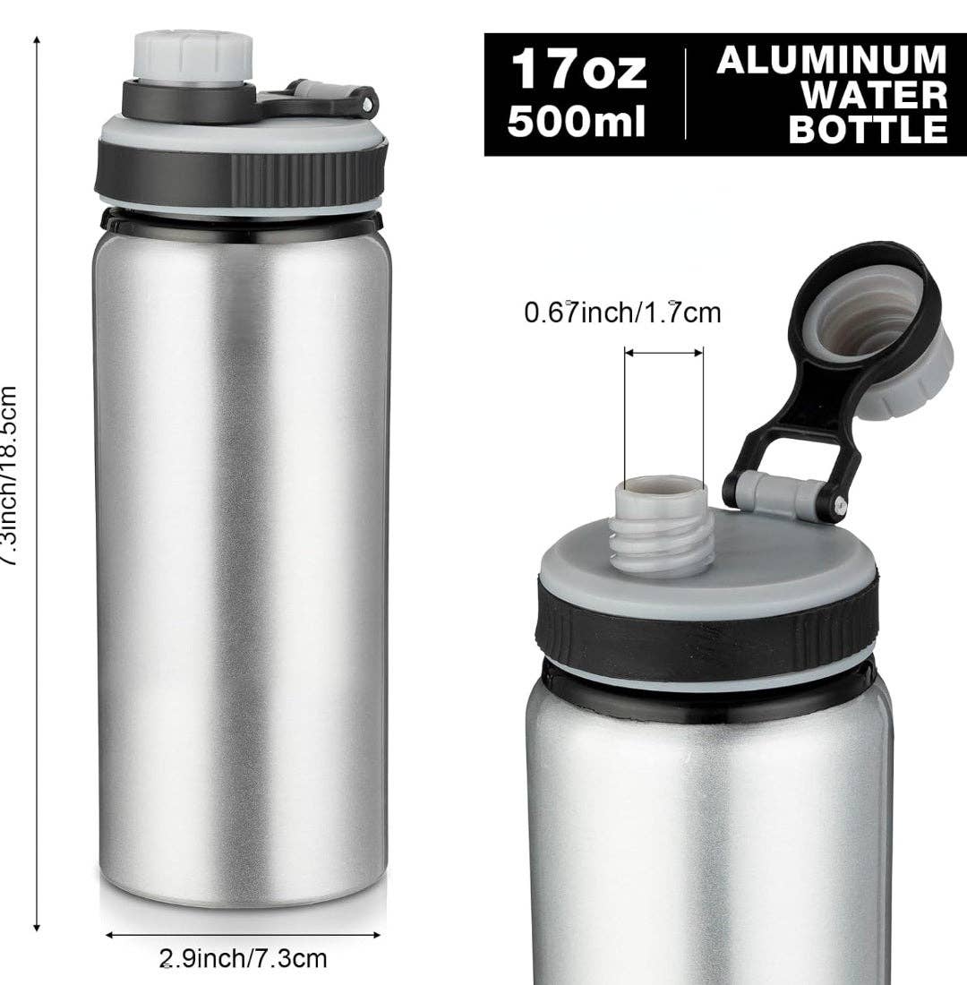 Crover - Wholesale Water Bottle - 17 oz Aluminum Water Bottle with Snap Lid
