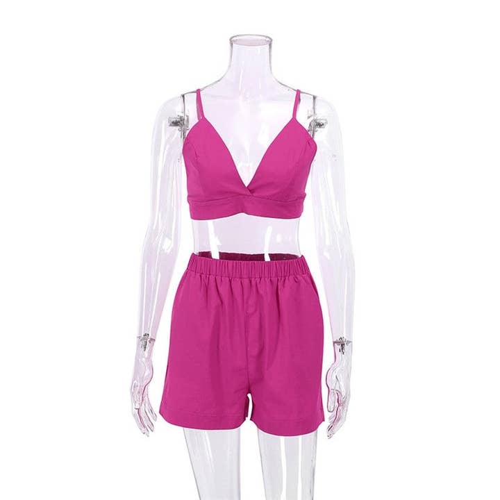 FurDecoration – Großhandel Schlafanzug-Set – Damen – Pyjama-Set für Damen aus reiner Baumwolle mit Unterwäsche, Shorts und Hemd3