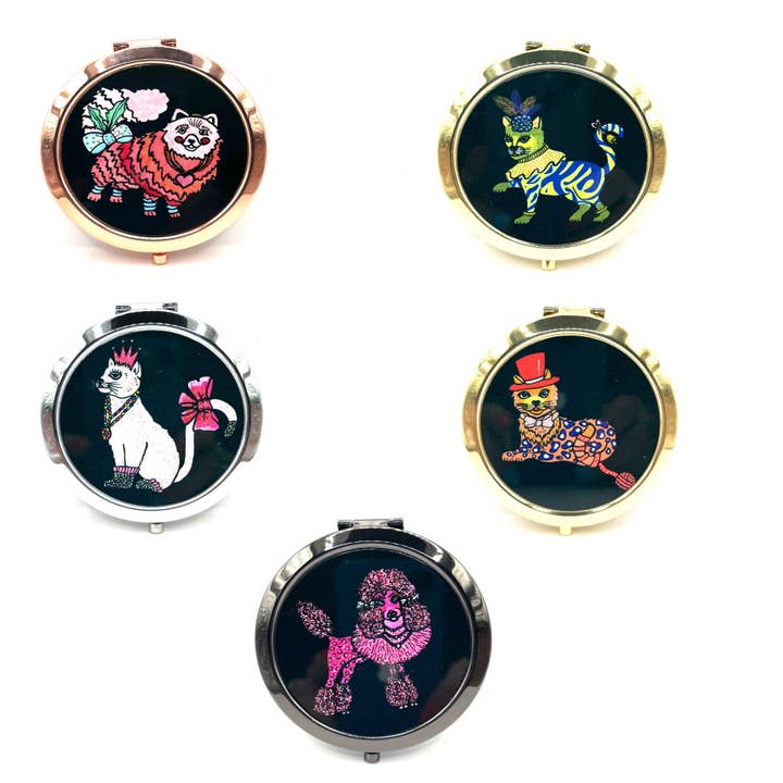 Compact Mirrors Pin Button for wholesale by FunkyAdi