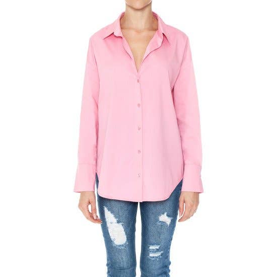 Pinkbloom – Engroshandel Skjorte - Dame – LANGÆRMET SKJORTE I POPLIN MED KNAP OG KRAVE5