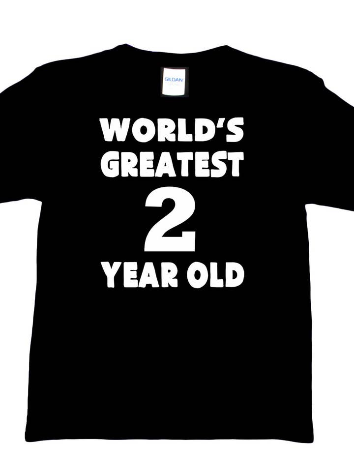 Happy Birthday Tee Age 2 Worlds Greatest 2 Year Old 2nd Birthday T-Shirt for wholesale by Print4U