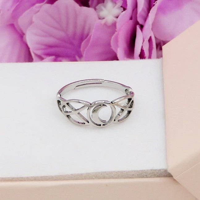 Daemon srls - Wholesale Band/Stacked Ring - MOON ~ Anello regolabile Luna in ACCIAIO INOSSIDABILE5