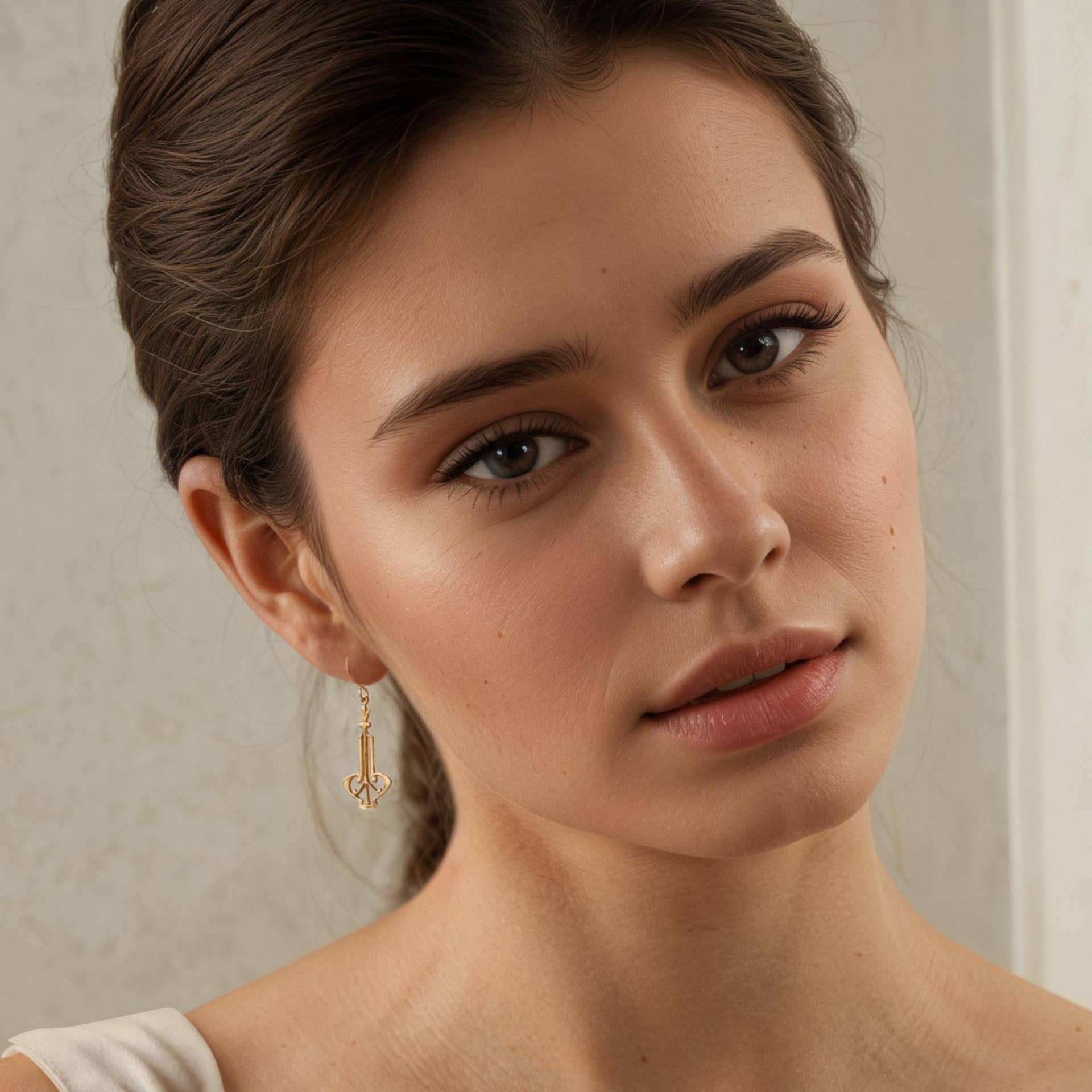 Silk Purse, Sow's Ear - Wholesale Dangle Earrings - Gold Art Deco Harp Earrings10