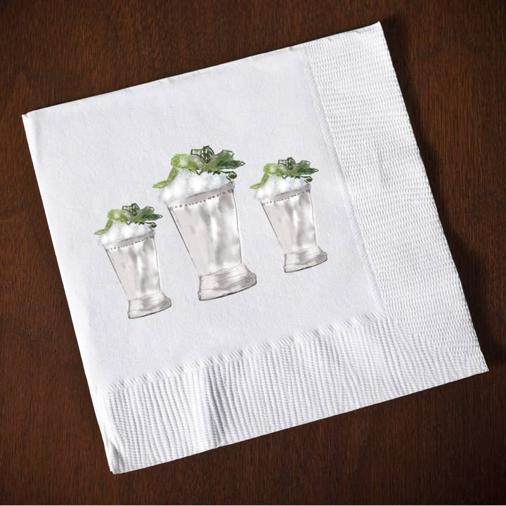 Mint Julep White Party Napkins for wholesale by Hey Y'all Party