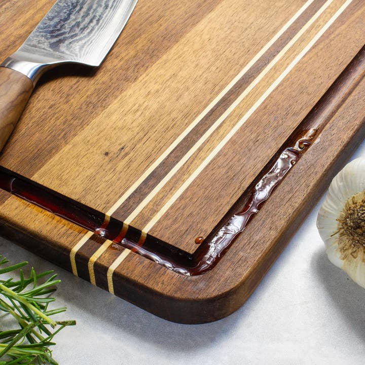 Totally Bamboo - Wholesale Cutting Board - Rock & Branch® Acacia Wood Cutting Board with Juice Groove5