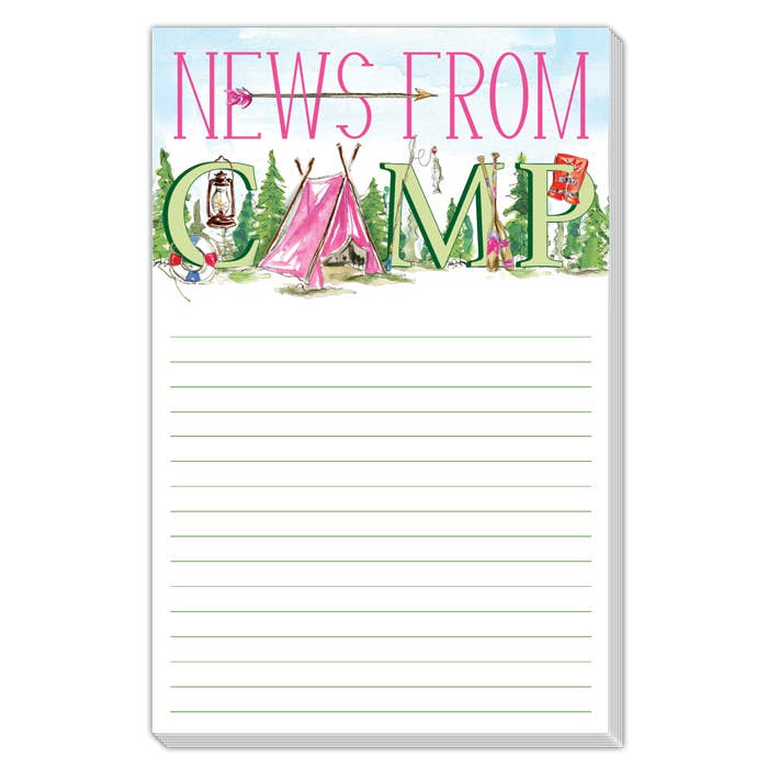 Bloc de notas de papelería pintado a mano desde el campamento Pink Tent para venta al por mayor de RosanneBeck Collections