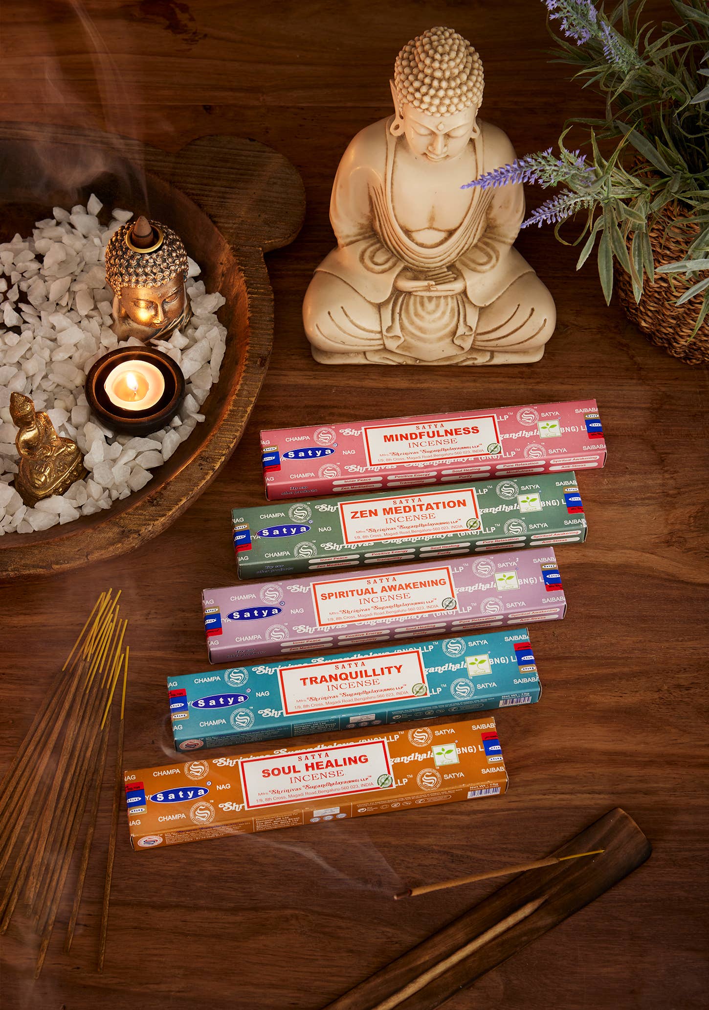 Namaste - Vendita all'ingrosso Incensi - Bastoncini di incenso Satya Nag Champa della serie Mindfulness 15 g0