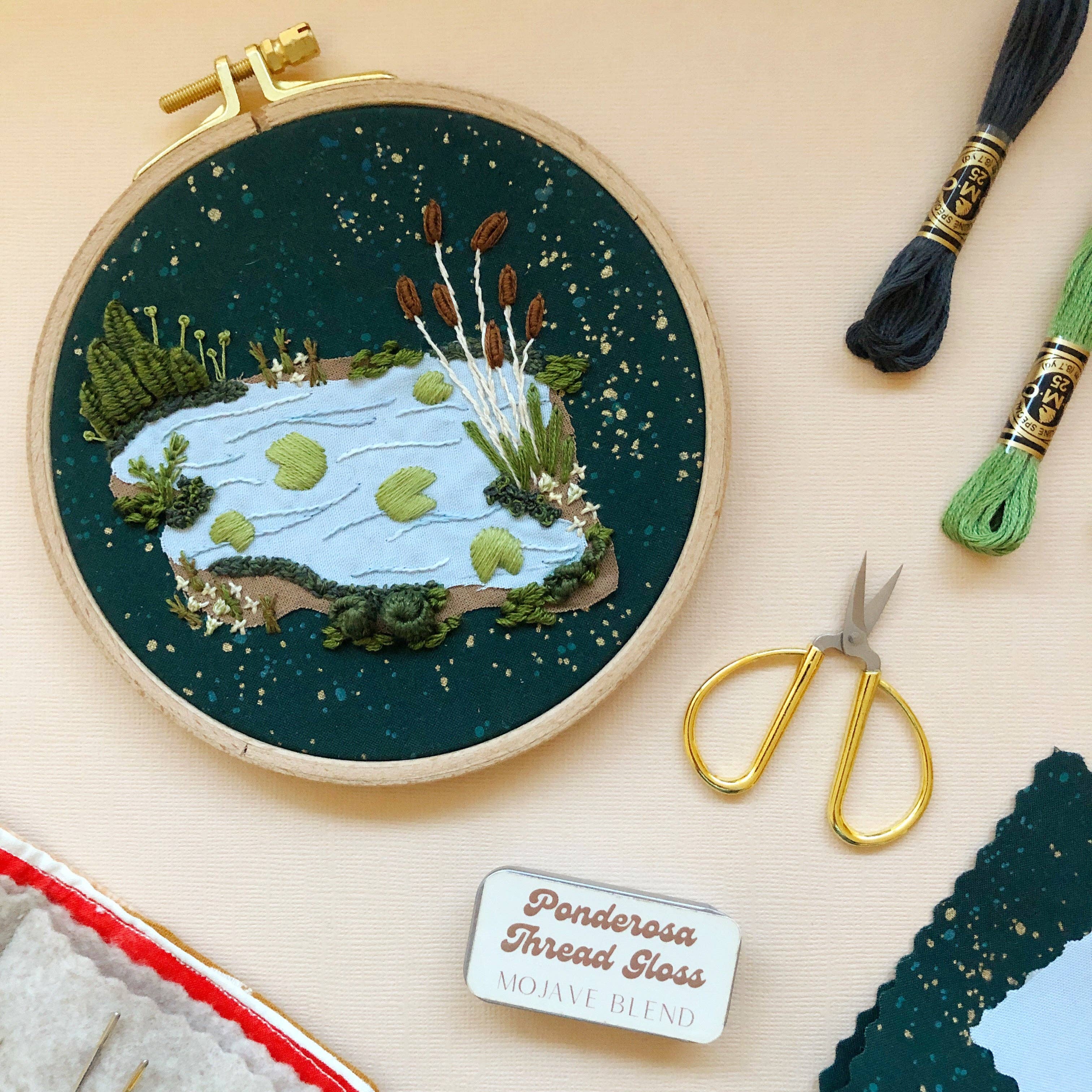 MCreativeJ - Vendita all'ingrosso Attrezzatura per ricamo/punto croce - 3D Lily Pad Pond - Kit artigianale fai-da-te avanzato per ricamo a mano6