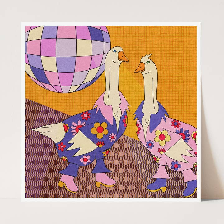 Gansos Groovy - Impressão de Arte por atacado de Posse Paper Goods