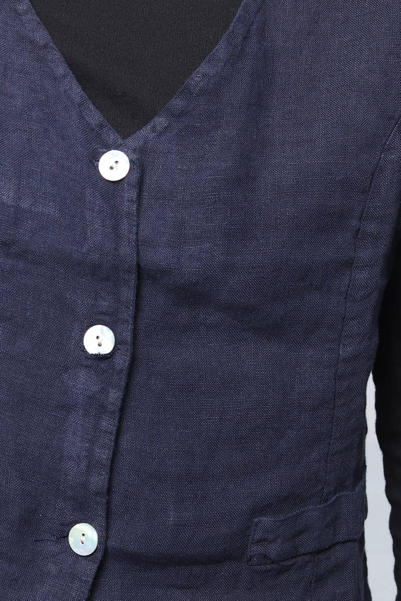 LÉA & LUC - Wholesale Button Down Shirt - Women's - Sleeveless shirt in 100% Linen REF. 514654