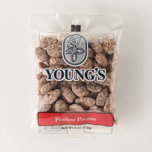 Praline Pecans 6oz Snack Bag for wholesale by Young’s Premium Foods