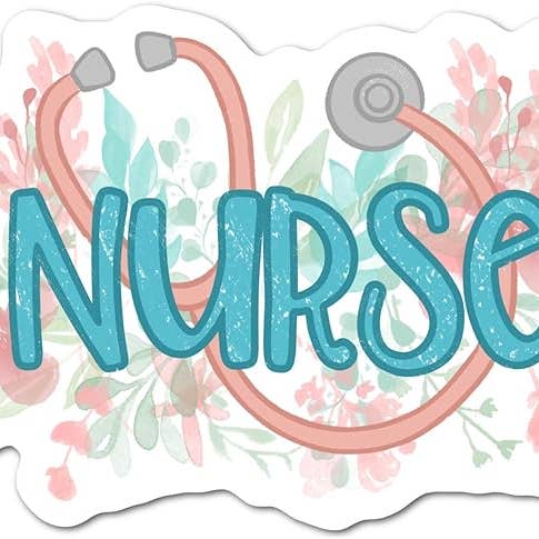 Watercolor Nurse Stethoscope Sticker for wholesale by Chic Sticker Cafe