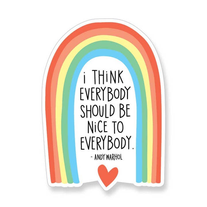Andy Warhol Nice To Everybody Rainbow Vinyl Sticker voor wholesale door Apartment 2 Cards