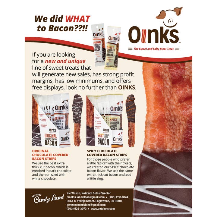 Genesee Candy Land - Wholesale Chocolate Covered Sweets - Spicy Chocolate Covered Bacon