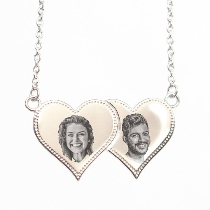 Sterling Silver Duo Heart Necklace for wholesale by Gemz By Emz