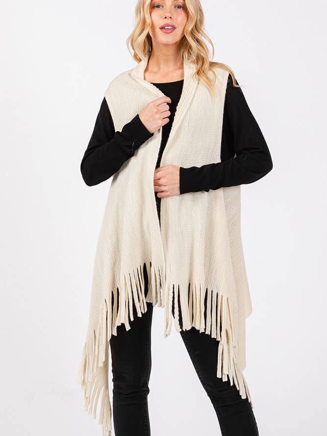 Hana - Vente Veste sans manches – femme - Gilet d'hiver en tricot à pompons à pois gaufrés20