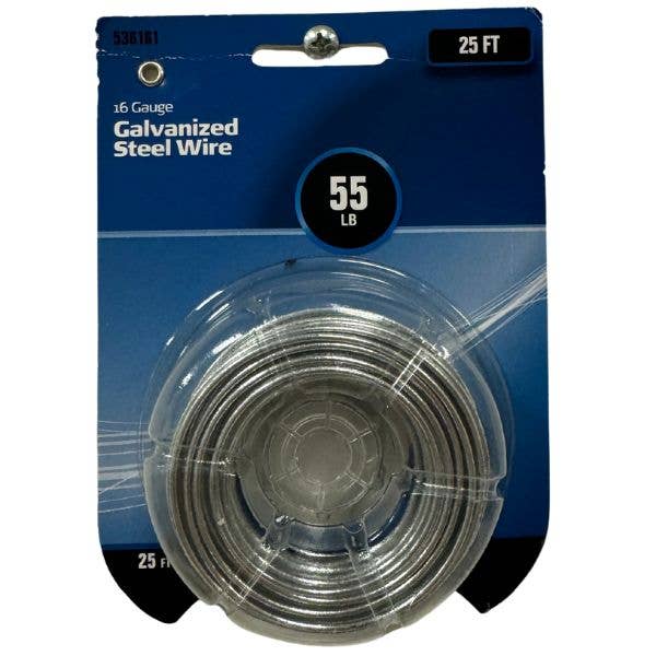 St. Louis Wholesale LLC - Wholesale Tool Set - Hillman -CTR- - 25' 16Gauge Galvanized Steel Wire - 55LB