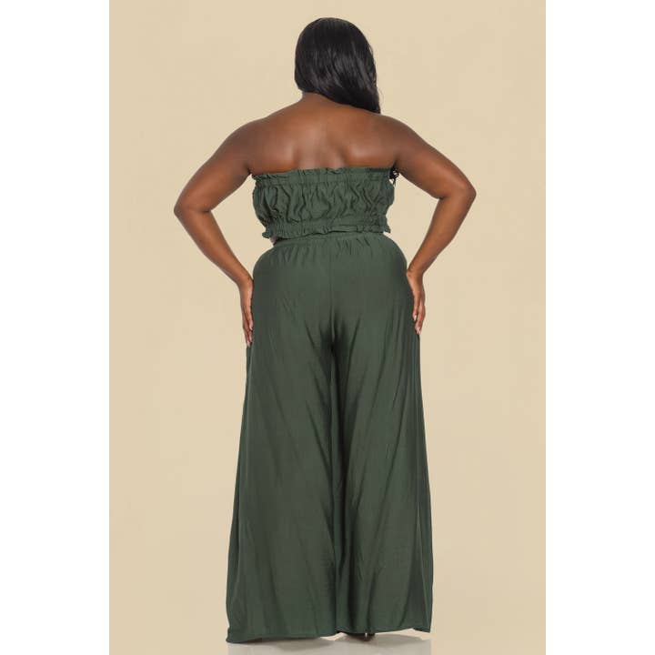 The Sang - Wholesale Top & Pant Set (NOT Loungewear) - Women's - PLUS SHIRRED TUBE TOP WITH MATCHING PALAZZO PANTS SET10