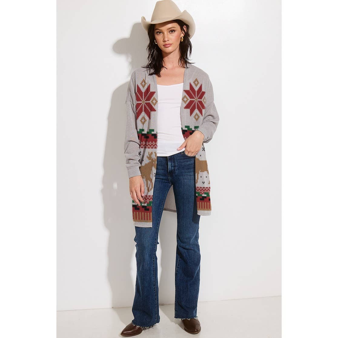 Phil Love – Großhandel Strickjacke – Damen – Strickjacke im lässigen Stil mit Weihnachtsmuster7